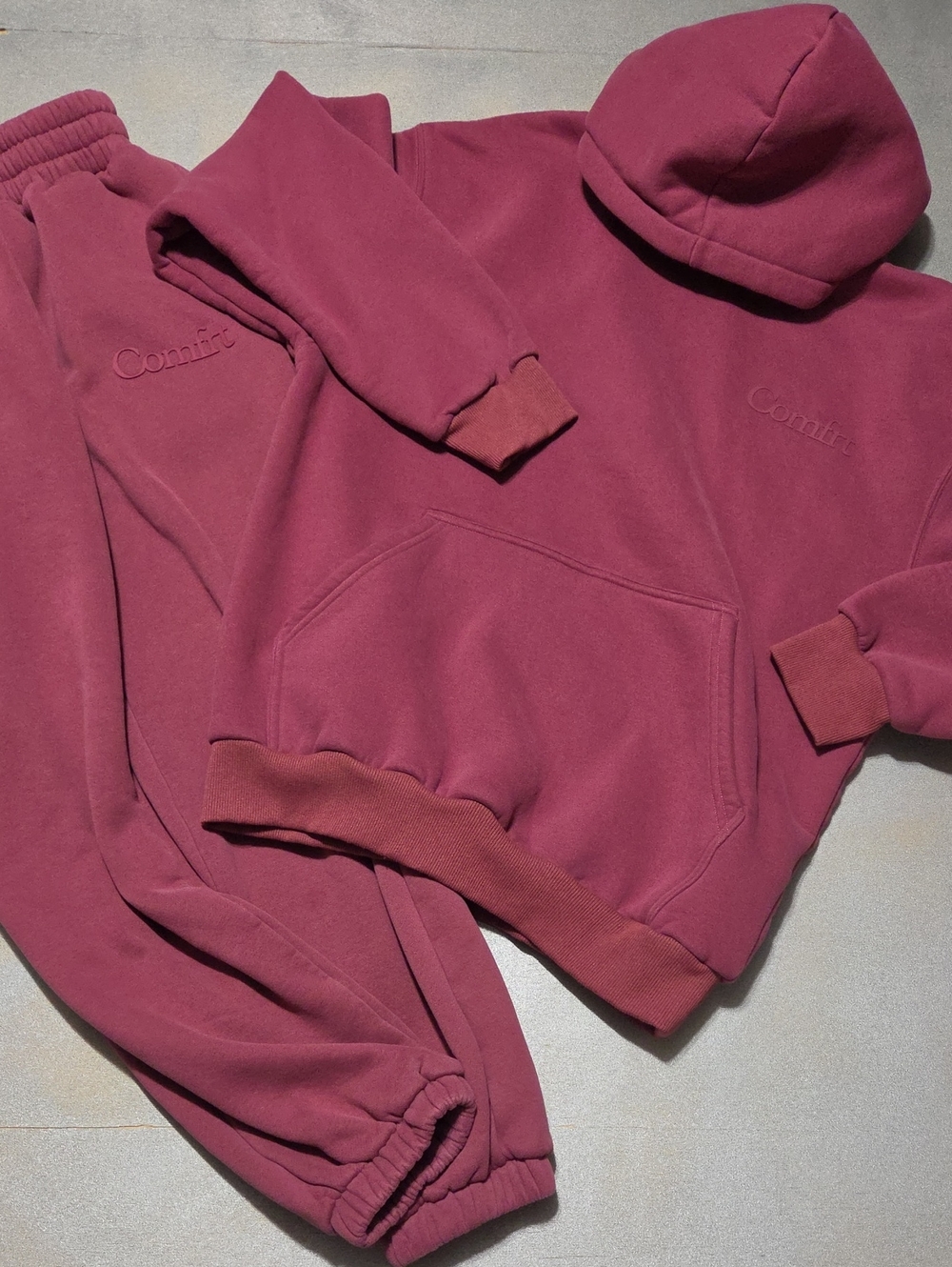 Cozy Maroon Hoodie & Joggers Set Top Is Small Bottoms Are Xs